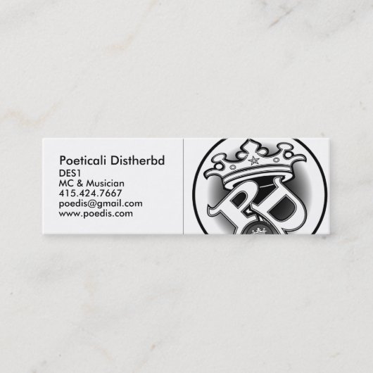 Visite Mini Poeticali Distherbd, carte de MC (Devant)