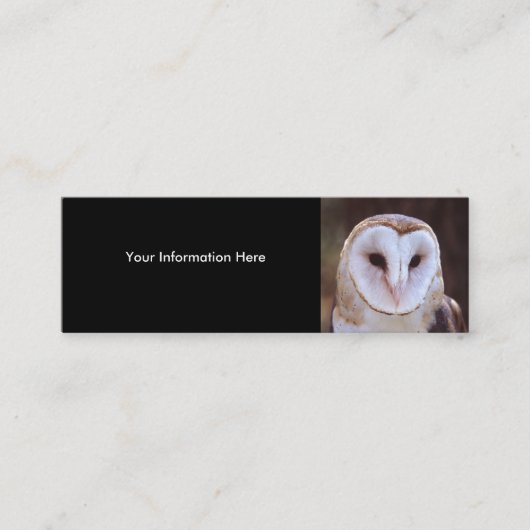 Visite Mini profil ou carte de visite, hibou (Devant)