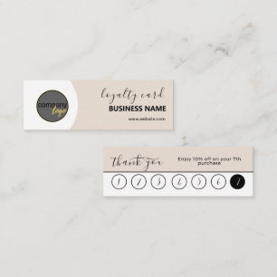 VISITE MINI QYSTER BLACK BUSINESS LOGO 7 CARTE DE LOYAUTÉ