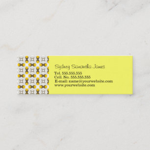 Visite Mini Rétro carte jaune-clair et Brown de profil