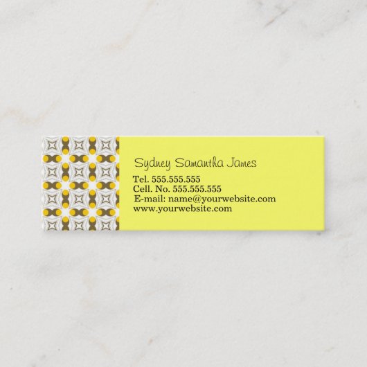 Visite Mini Rétro carte jaune-clair et Brown de profil (Devant)