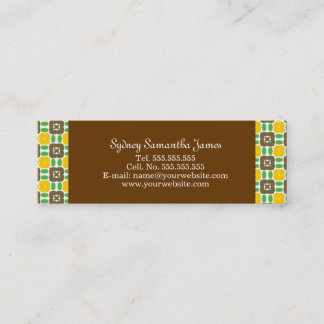 Visite Mini Rétro carte jaune et Brown de profil