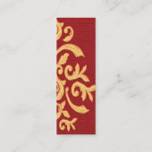 Visite Mini Rouge et carte élégante de profil de damassé (Dos)