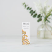 Visite Mini Rouge et carte élégante de profil de damassé (Debout devant)