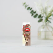 Visite Mini Rouge et or Glam Chic Maquillage Artiste Carte de (Debout devant)