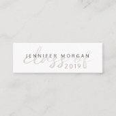 Visite Mini Script rose Gold Whimsical | Carte de nom de diplô (Devant)