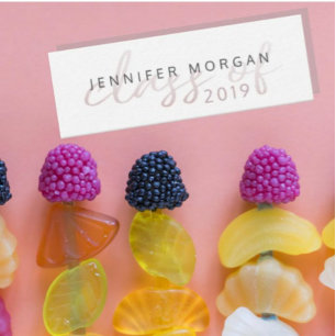 Visite Mini Script rose Gold Whimsical   Carte de nom de diplô