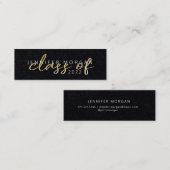 Visite Mini Script Whimsical Or | Carte de nom de diplôme (Devant / Derrière)