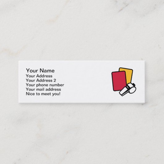 Visite Mini Sifflement rouge de carte jaune d'arbitre (Devant)