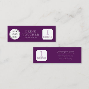 Visite Mini Simple CARTE DE BON POUR UN VERRE Logo d'entrepris