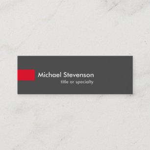 Visite Mini Skinny Grey Rouge Unique Consultant Carte de visit
