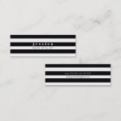 Visite Mini Stripes noir et blanc Stylet de cheveux Carte minc (Devant / Derrière)
