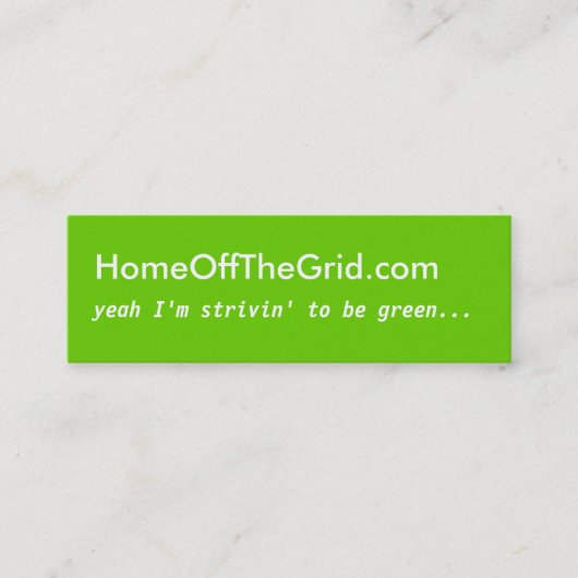 Visite Mini Strivin à être vert - carte de profil (Devant)