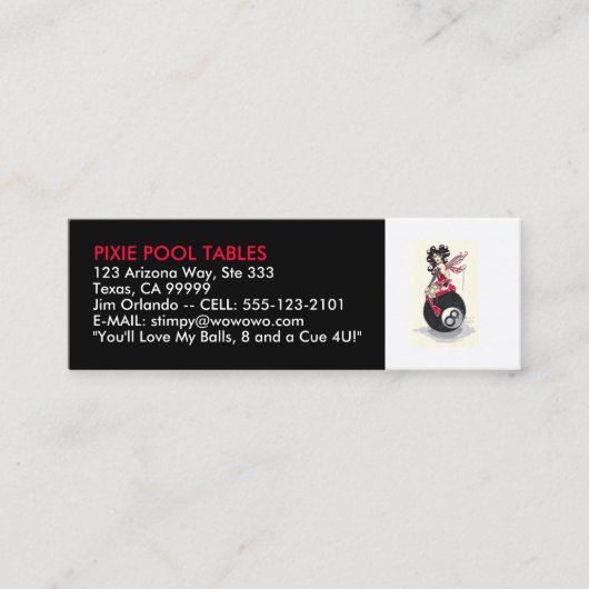 VISITE MINI TABLES DE BILLARD ET BILLARDS - MODÈLE DE CARTE DE (Devant)