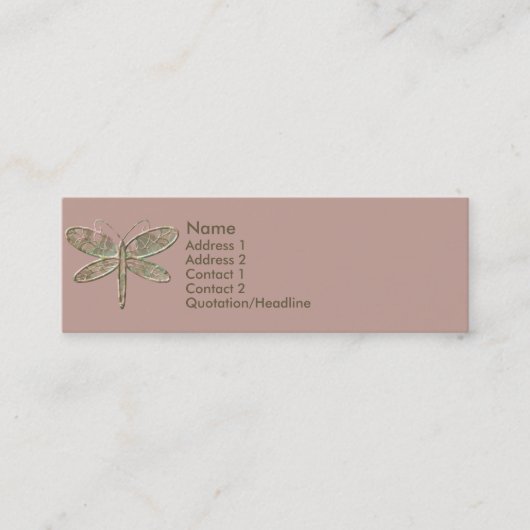 Visite Mini Vert olive de KRW et carte rose de profil (Devant)