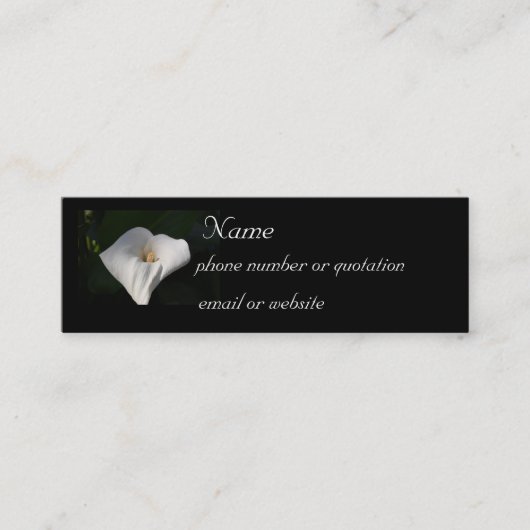 Visite Mini Zantedeschia - carte de profil (Devant)