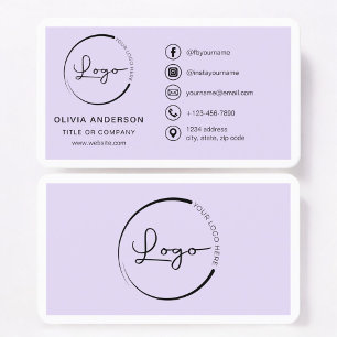 Visite Minimaliste Carte de Marque Entreprise Violet Lila