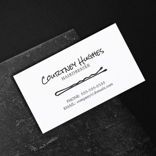Visite Minimaliste Élégant Simple Carte de Coiffeur Noir