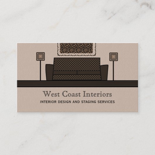Visite Mobilier funky Carte de visite, Latte (Devant)