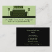 Visite Mobilier funky Carte de visite, Vert olive (Devant / Derrière)