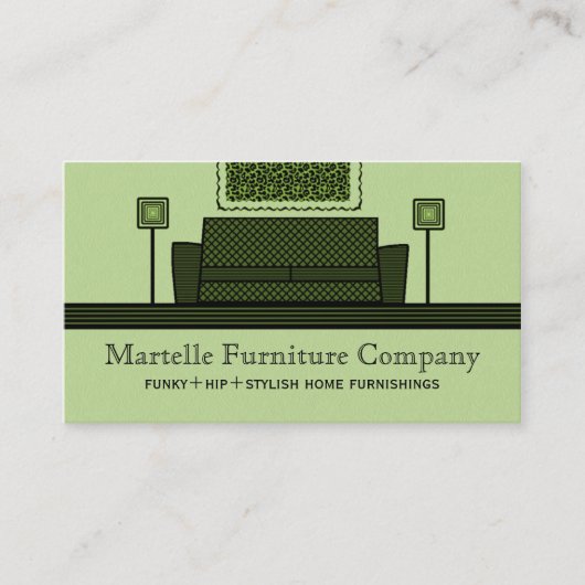 Visite Mobilier funky Carte de visite, Vert olive (Devant)