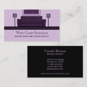 Visite Mobilier Funky Carte de visite, Violet (Devant / Derrière)