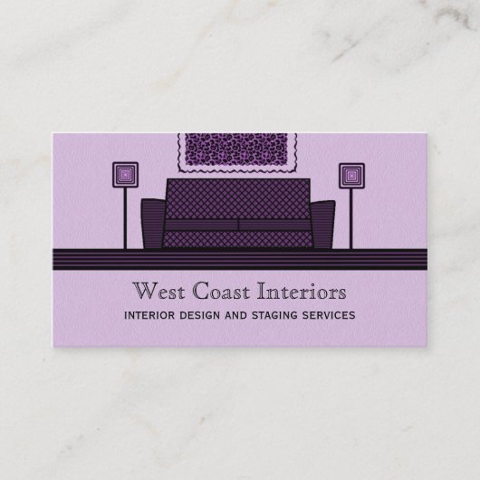 Visite Mobilier Funky Carte de visite, Violet (Devant)