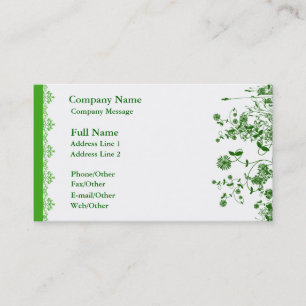 Visite Modèle de carte d'affaires à fleurs vertes