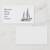 Visite Modèle de carte d'affaires blanche de bateau à voi (Devant / Derrière)