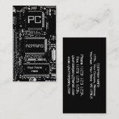 Visite Modèle de carte d'affaires Circuit B & W "PC répar (Devant / Derrière)