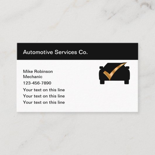 Visite Modèle de carte d'affaires Classy Automotive Servi (Devant)