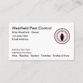 Visite Modèle de carte d'affaires de lutte antiparasitair (Devant)