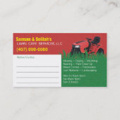 Visite Modèle de carte d'affaires Landscaping Lawn Care M (Dos)