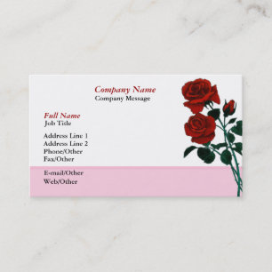Visite Modèle de carte d'affaires Long Stem Red Roses