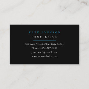 Visite Modèle de carte d'affaires noir et bleu minimalist