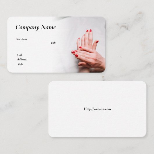 VISITE MODÈLE DE CARTE D'AFFAIRES POUR NAILS (Devant / Derrière)