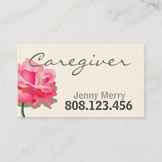 Visite Modèle de carte d'affaires simple Rose (Devant)