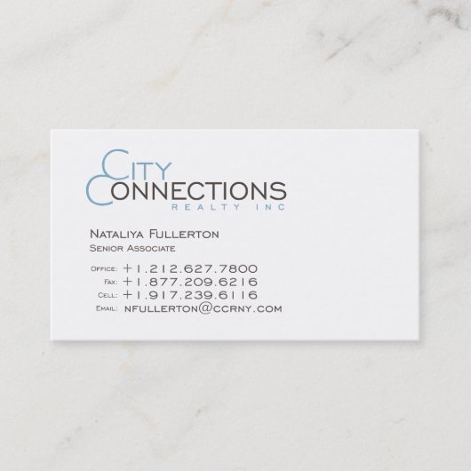 Visite Modèle de carte de CCRNY pour Fullerton (Devant)