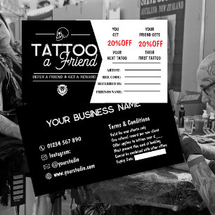 Visite Modèle de carte de parrainage de tatouage Faire