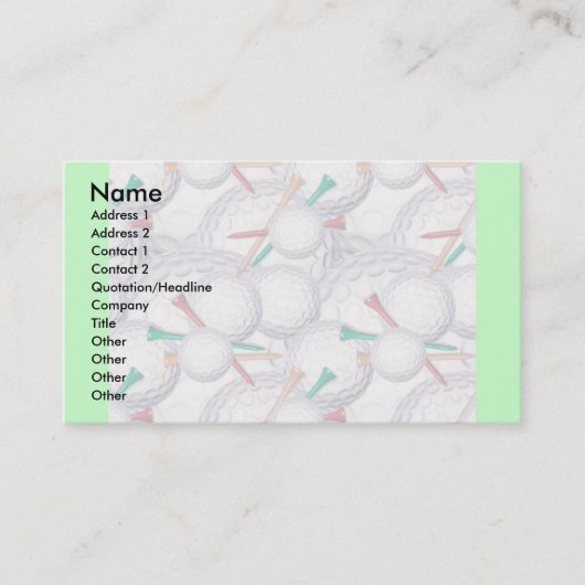 Visite Modèle de carte de profil - golf (Devant)