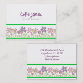 Visite Modèle de carte de profil pour filles adorables (Devant / Derrière)