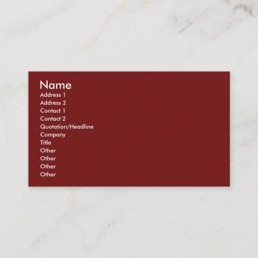 Visite Modèle de carte de profil - rouge texturisé (Devant)