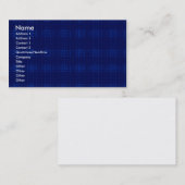 Visite Modèle de carte de profil - texture bleue de plaid (Devant / Derrière)
