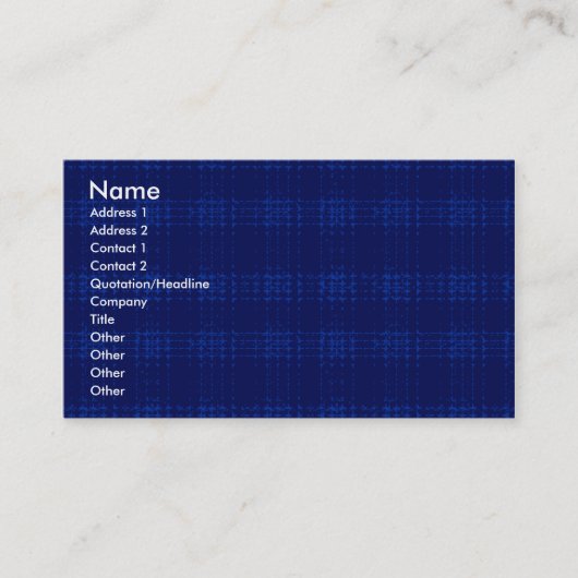 Visite Modèle de carte de profil - texture bleue de plaid (Devant)