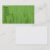 Visite Modèle de carte de profil - texture d'herbe verte (Devant / Derrière)