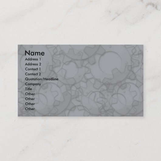 Visite Modèle de carte de profil - vitesses en métal (Devant)