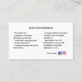 Visite Modèle de carte de soins aux personnes âgées - Pro (Dos)