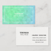 Visite Modèle de carte de visite. Carte Green Polygon Nam (Devant / Derrière)