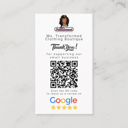 Visite Modèle de carte Google de révision pour petites en (Devant)