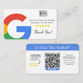 Visite Modèle de carte Google Review avec lien de code QR (Devant / Derrière)